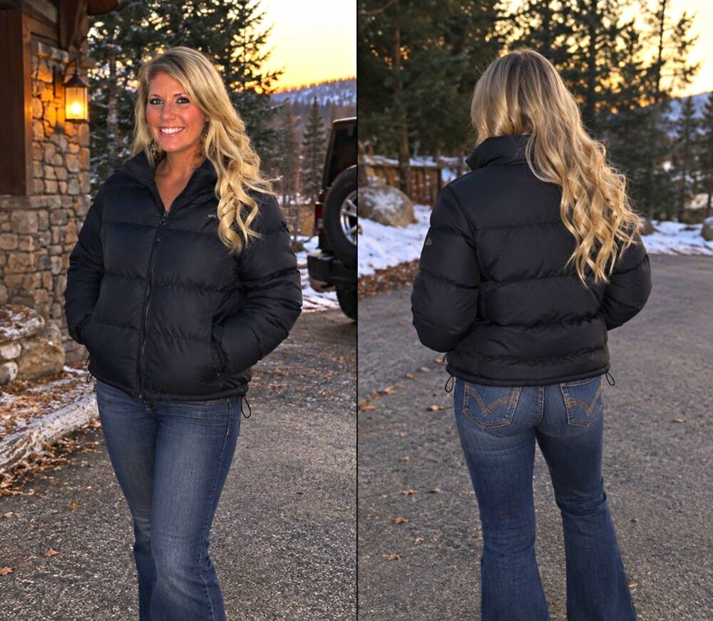 Hollister Womens Large Black Cropped Puffer Jacket Ultimate Puffer Full Zip